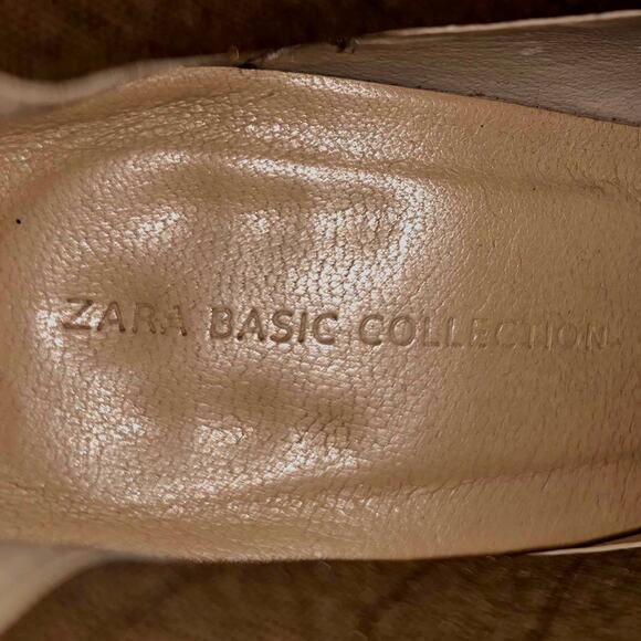 ZARA BASIC WOMEN'S BROWN LEATHER BLOCK HEEL ANKLE BOOTS SIZE EU 37 - US 6.5 - 7 - Picture 6 of 11